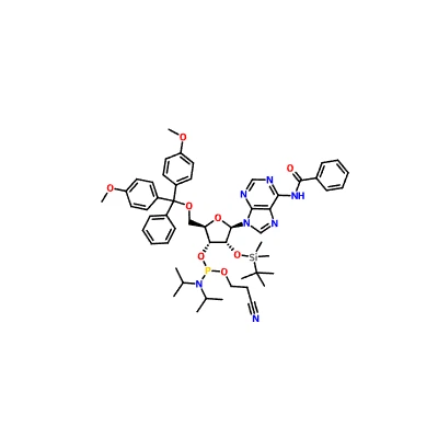 CAS 104992-55-4|N-benzoil-5'-O-(4,4-dimetoxitritilo)-2'-O-[(terc-butil)dimetilsilil]adenosina-3'-({{ 13}}cianoetil-N,N-diisopropil)fosforamidita