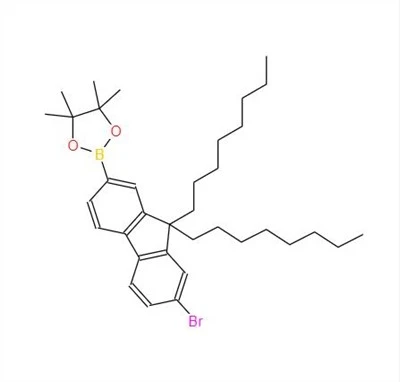 CAS:620624-96-6丨2-(7-Bromo-9,9-dioctilo-9H-fluoreno-2-ilo){{8 }},4,5,5-tetrametil-[1,3,2]dioxaborolano